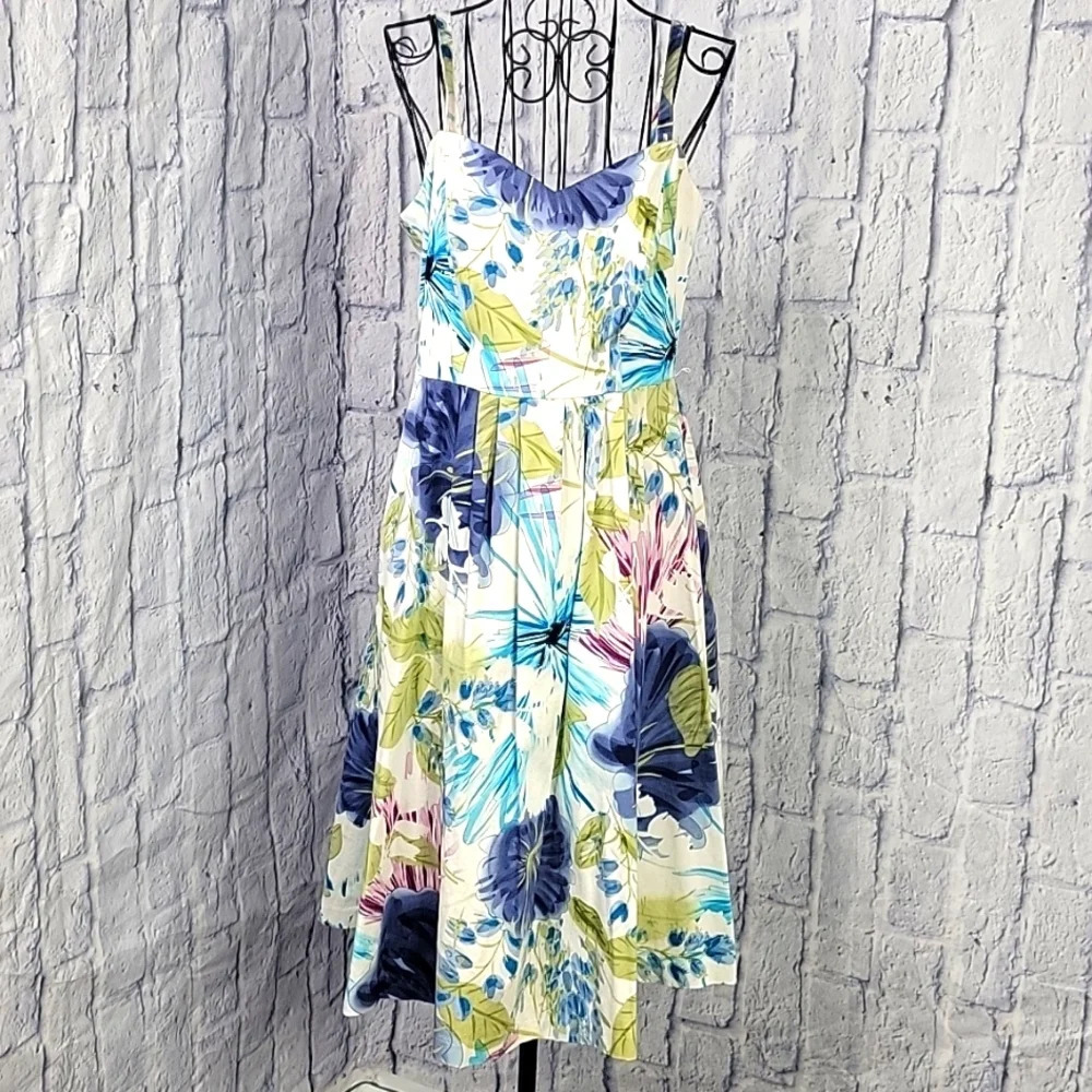 SIGNATURE BY ROBBIE BEE‎ Sleeveless Summer Floral Dress 8